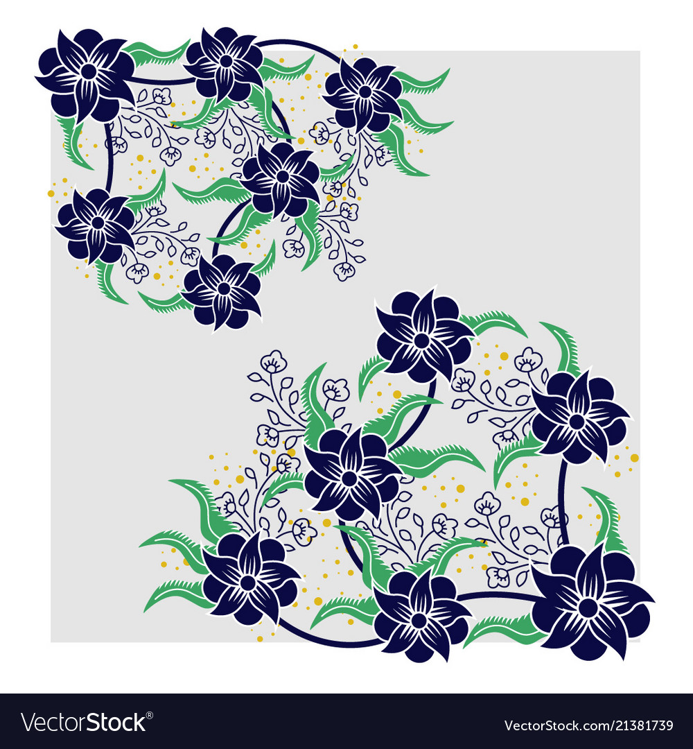 Detail Batik Flower Vector Nomer 4