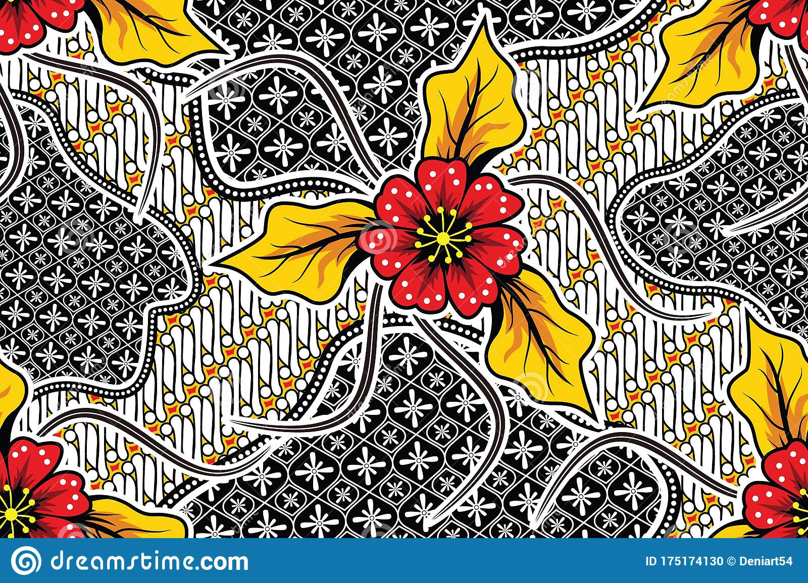 Detail Batik Flower Vector Nomer 37