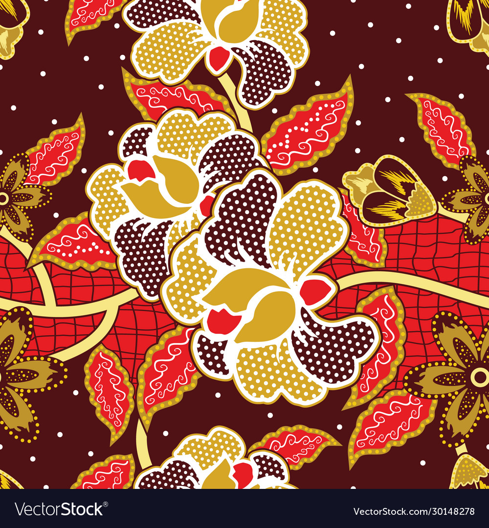 Detail Batik Flower Vector Nomer 49