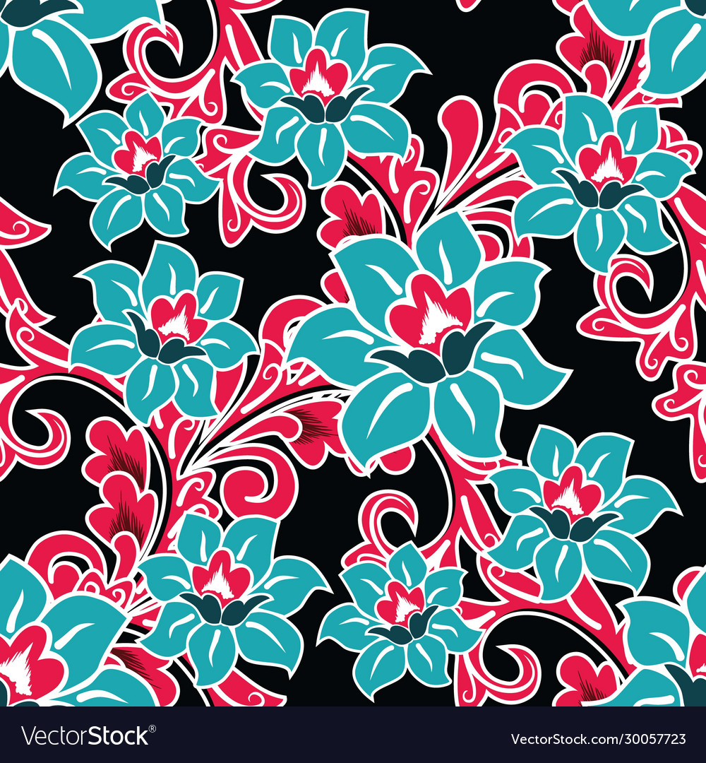 Detail Batik Flower Vector Nomer 8