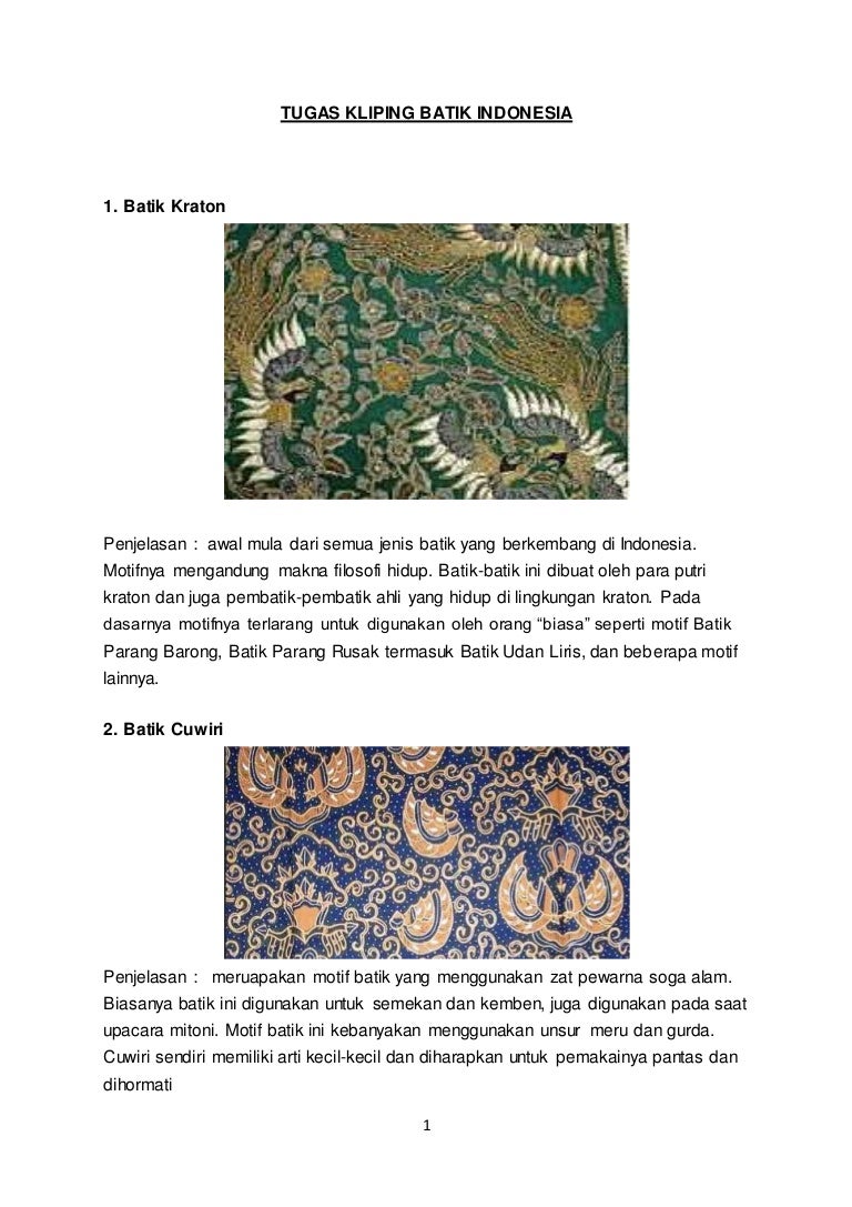 Detail Batik Nusantara Dan Keterangannya Nomer 47