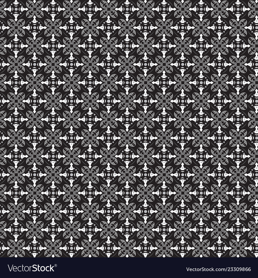 Detail Batik Pattern Vector Black And White Nomer 33