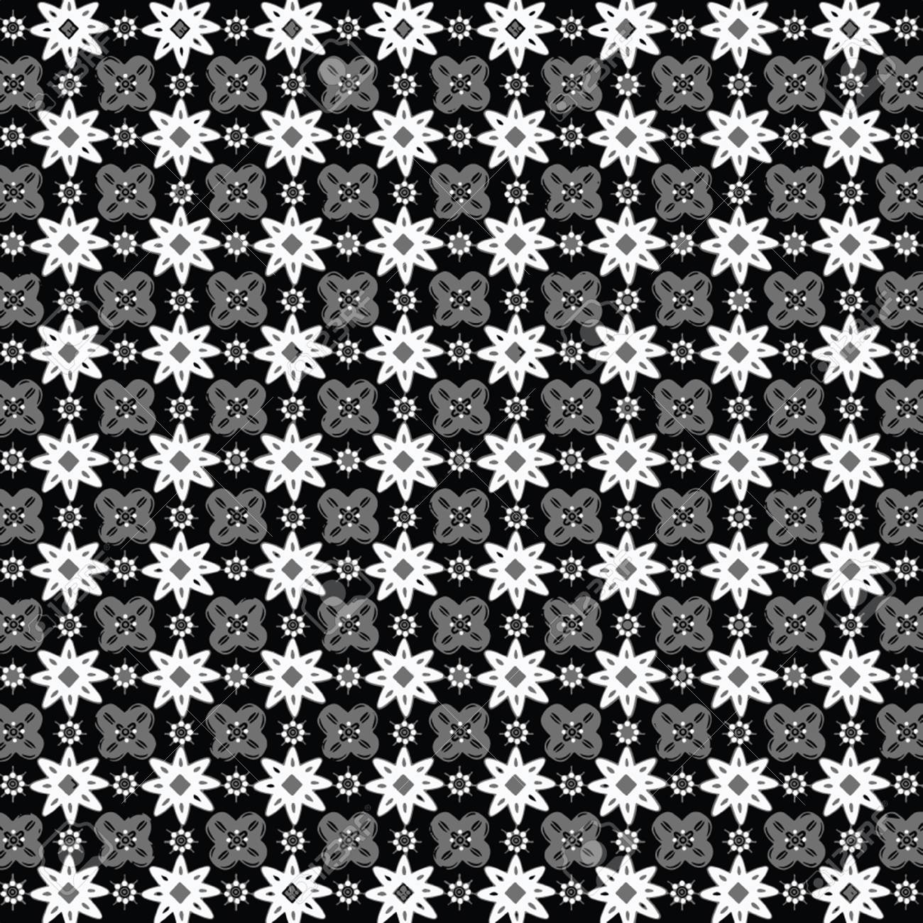 Detail Batik Pattern Vector Black And White Nomer 34