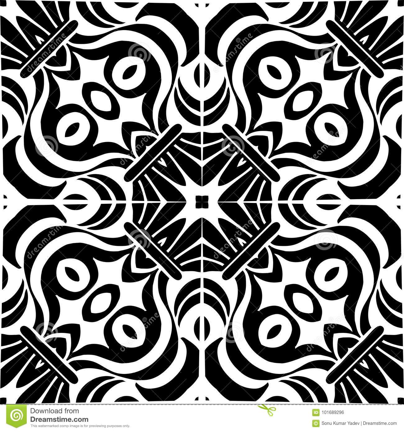 Detail Batik Pattern Vector Black And White Nomer 37