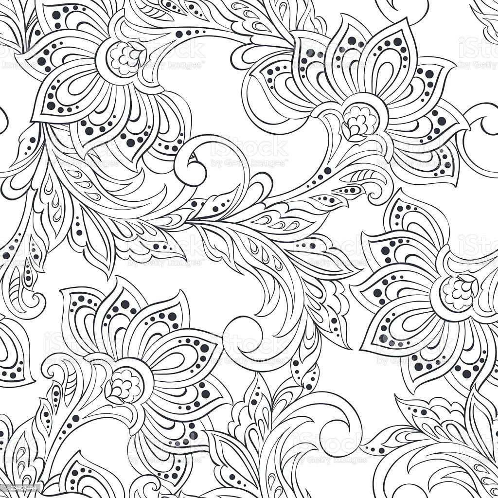 Detail Batik Pattern Vector Black And White Nomer 39