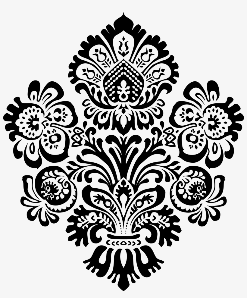 Detail Batik Pattern Vector Black And White Nomer 47