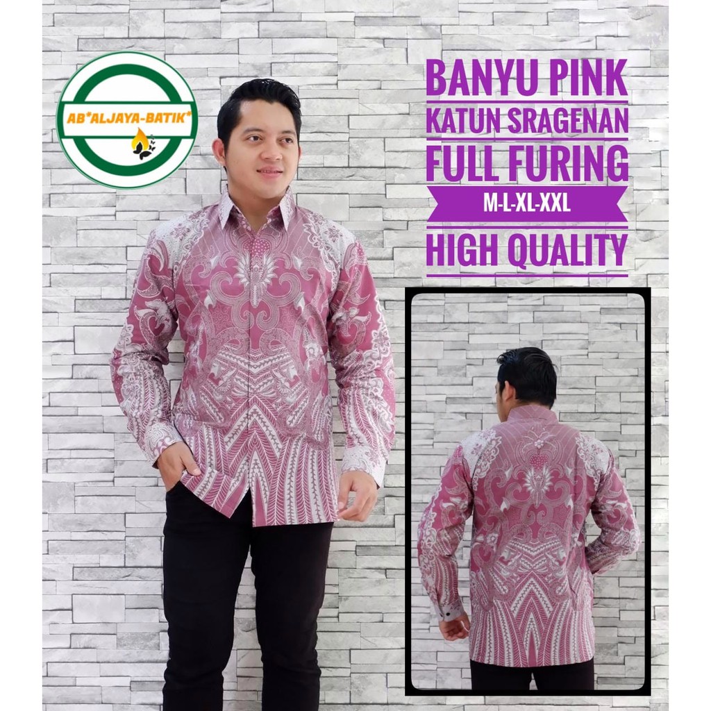 Detail Batik Pria Warna Pink Kombinasi Nomer 12