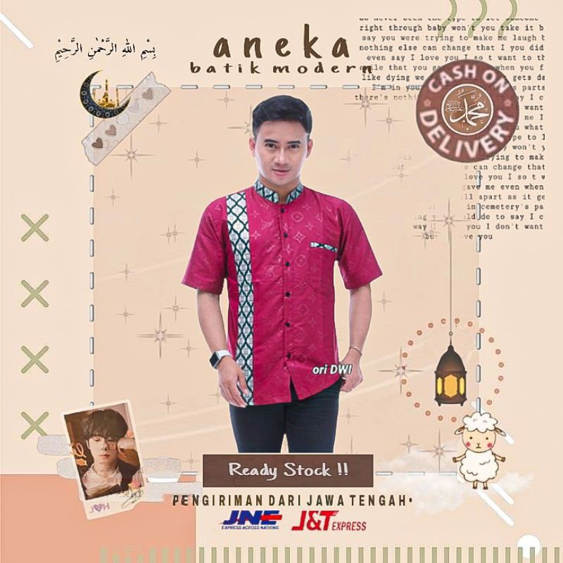 Detail Batik Pria Warna Pink Kombinasi Nomer 19