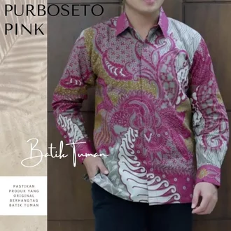 Detail Batik Pria Warna Pink Kombinasi Nomer 40