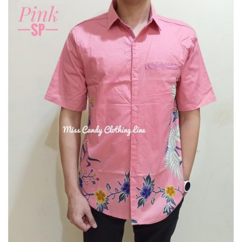 Detail Batik Pria Warna Pink Kombinasi Nomer 45