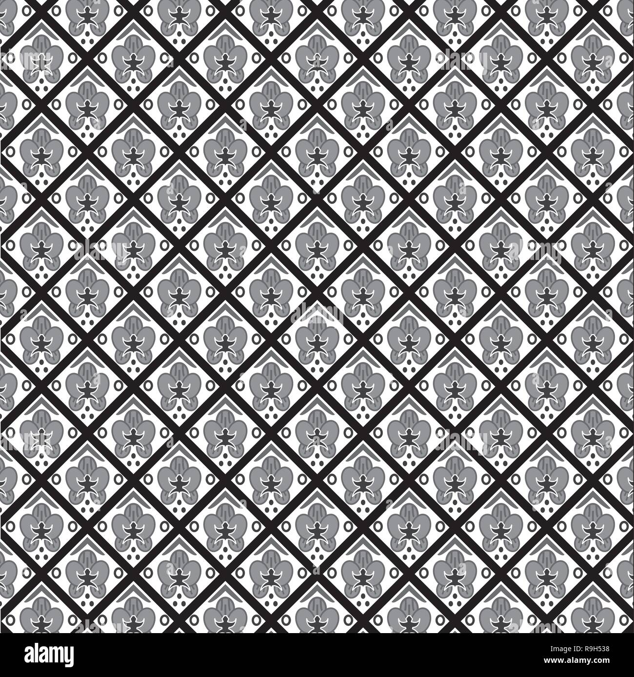 Detail Batik Vector Black And White Nomer 28