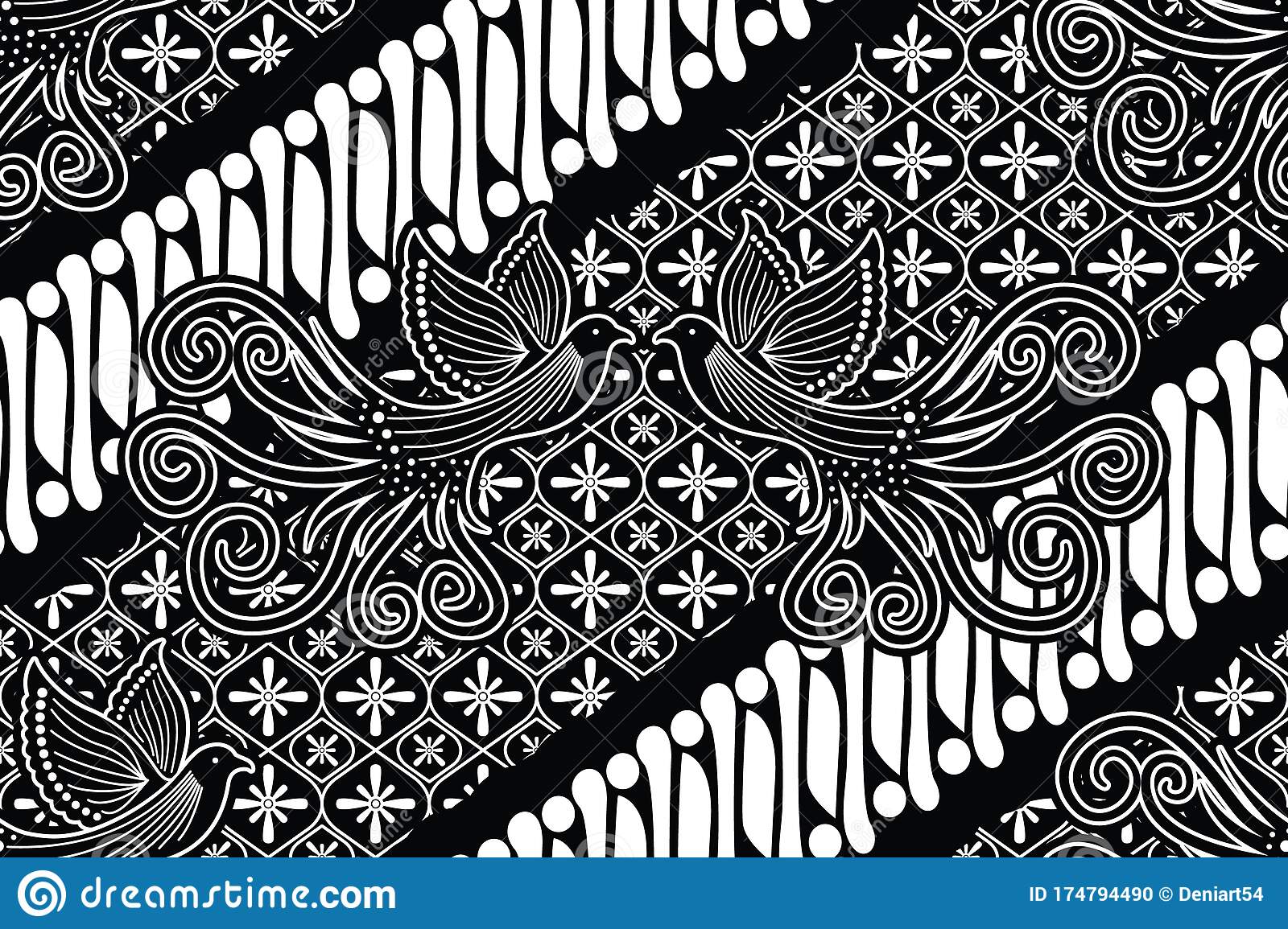 Detail Batik Vector Pattern Nomer 18