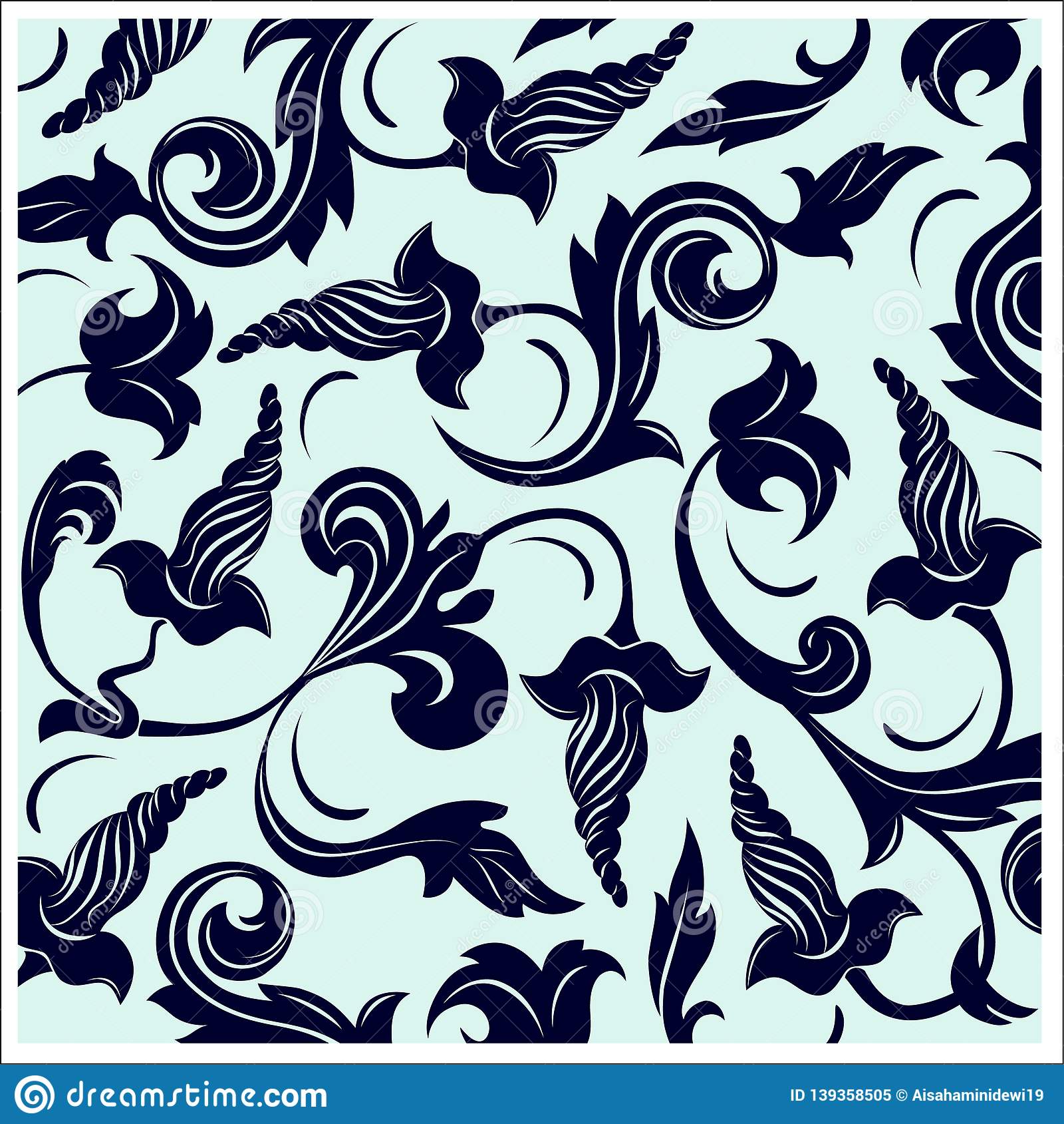 Detail Batik Vector Pattern Nomer 55