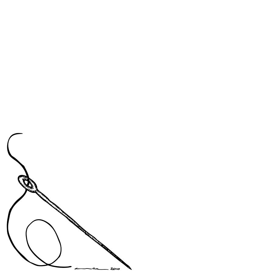 Detail Sewing Needle Sketch Nomer 2