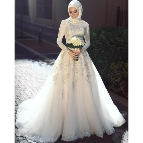 Detail Foto Gaun Pengantin Muslimah Nomer 28