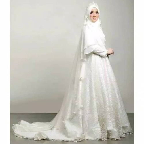 Detail Foto Gaun Pengantin Muslimah Nomer 39