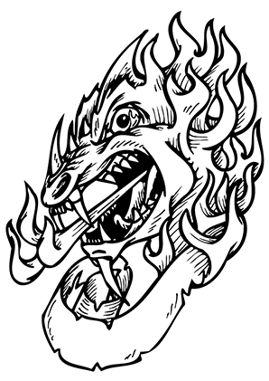 Drachenkopf Ausmalbild - KibrisPDR