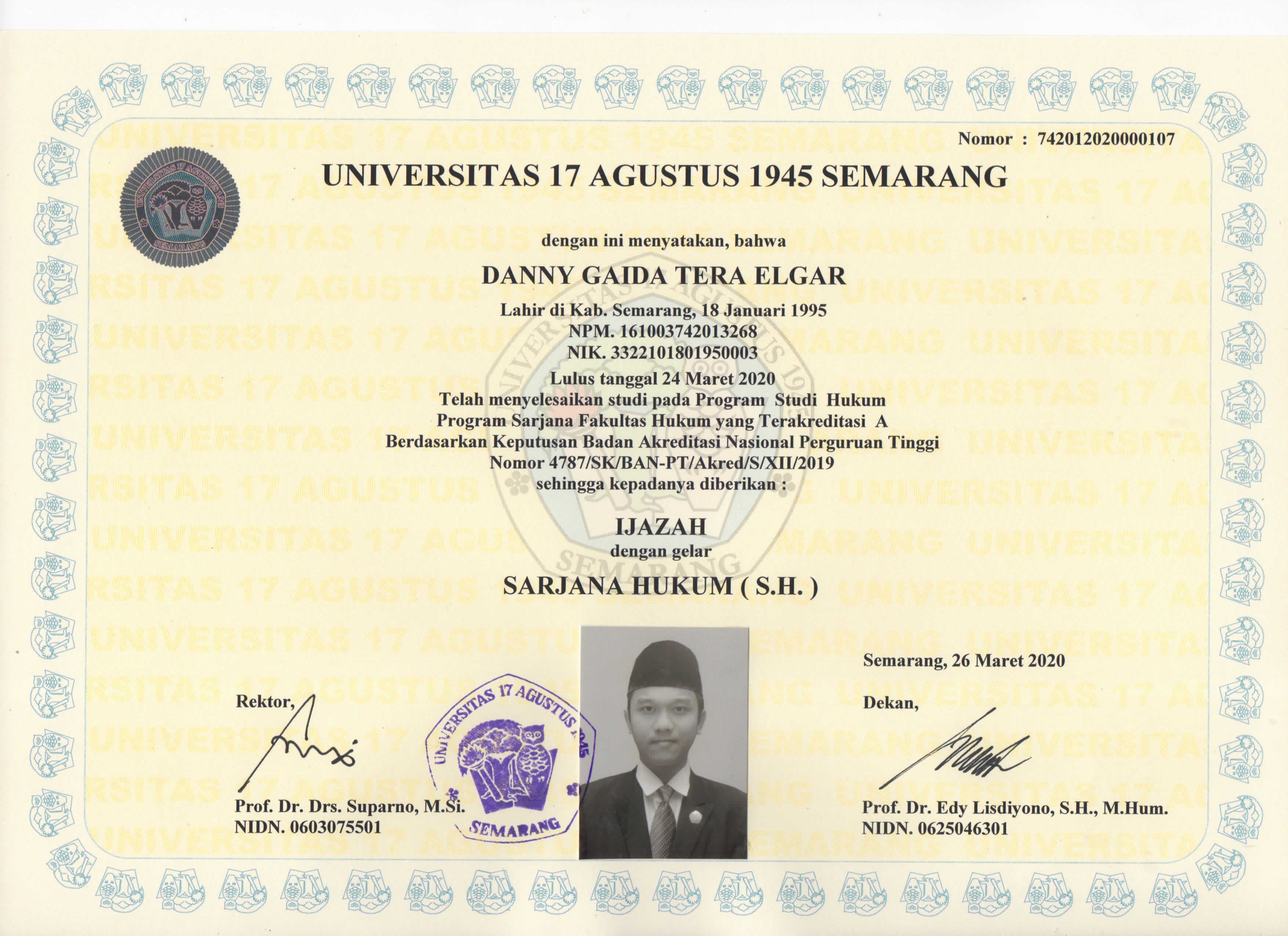 Detail Foto Ijazah Kuliah Nomer 15