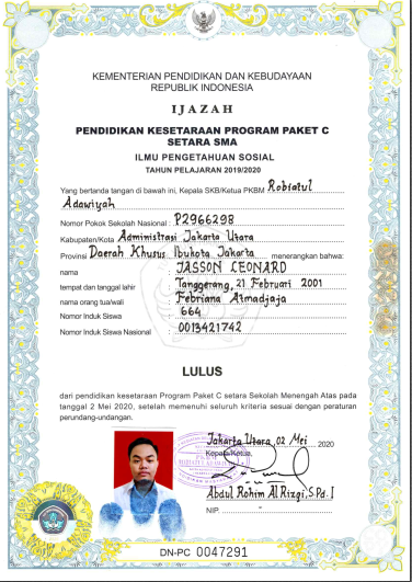 Detail Foto Ijazah Paket C Nomer 6