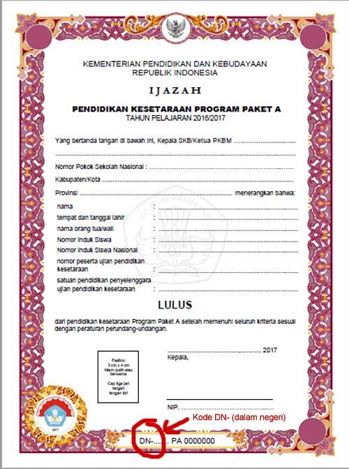 Detail Foto Ijazah Paket C Nomer 8