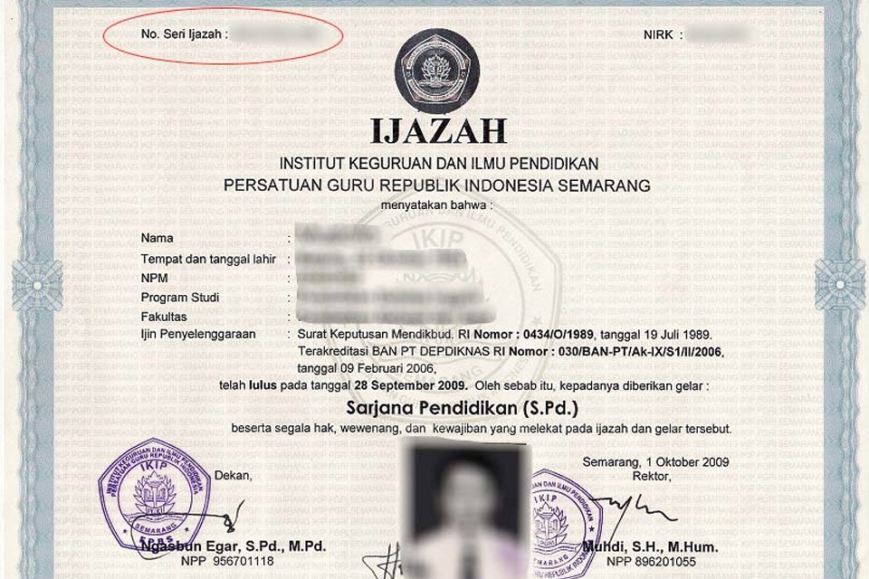 Detail Foto Ijazah S1 Yang Benar Nomer 12