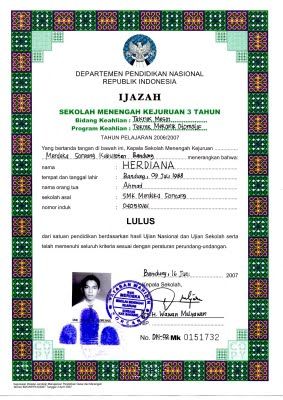 Detail Foto Ijazah Smk Nomer 18