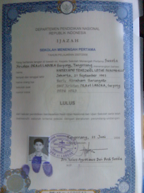 Detail Foto Ijazah Smp Nomer 14