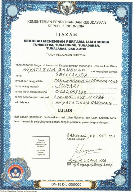 Detail Foto Ijazah Smp Nomer 27