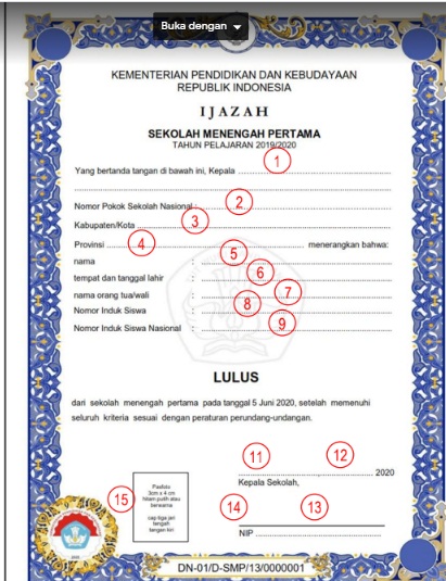 Detail Foto Ijazah Smp Nomer 40