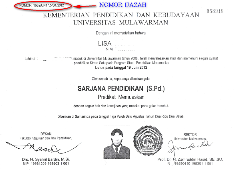 Detail Foto Ijazah Ut Nomer 33