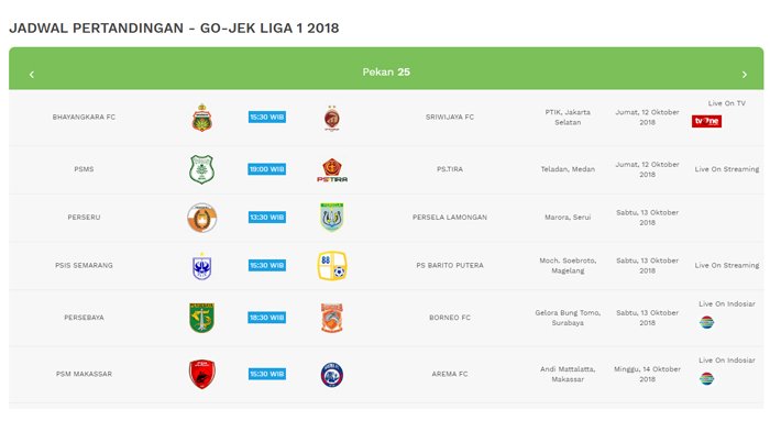 Detail Foto Jadwal Liga 1 2018 Nomer 29