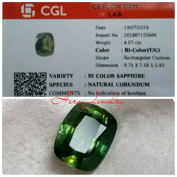 Detail Batu Green Safir Ceylon Nomer 12