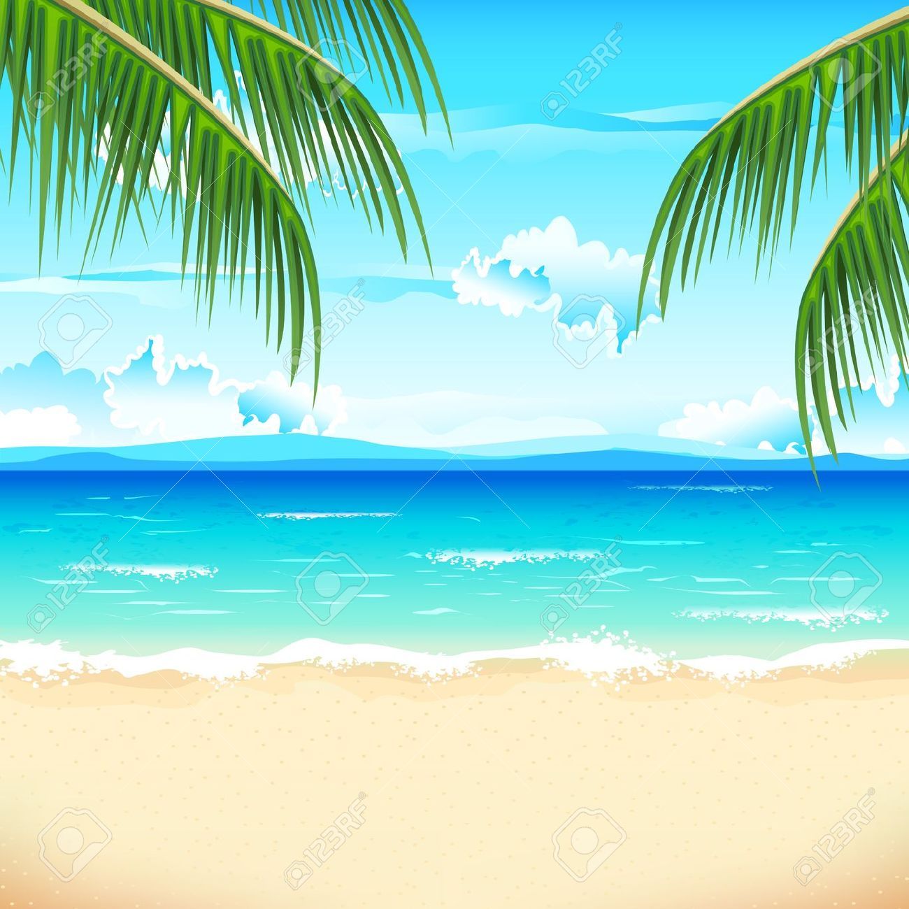 Detail Beach Background Clipart Nomer 16