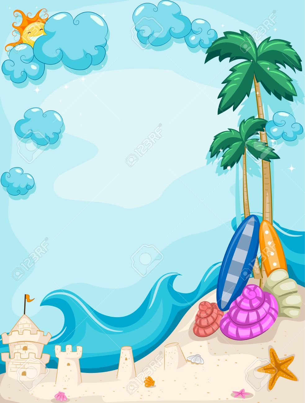 Detail Beach Background Clipart Nomer 18