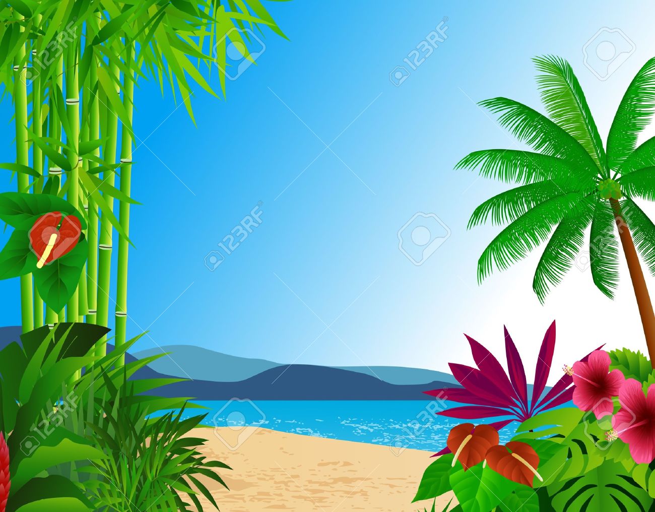 Detail Beach Background Clipart Nomer 36