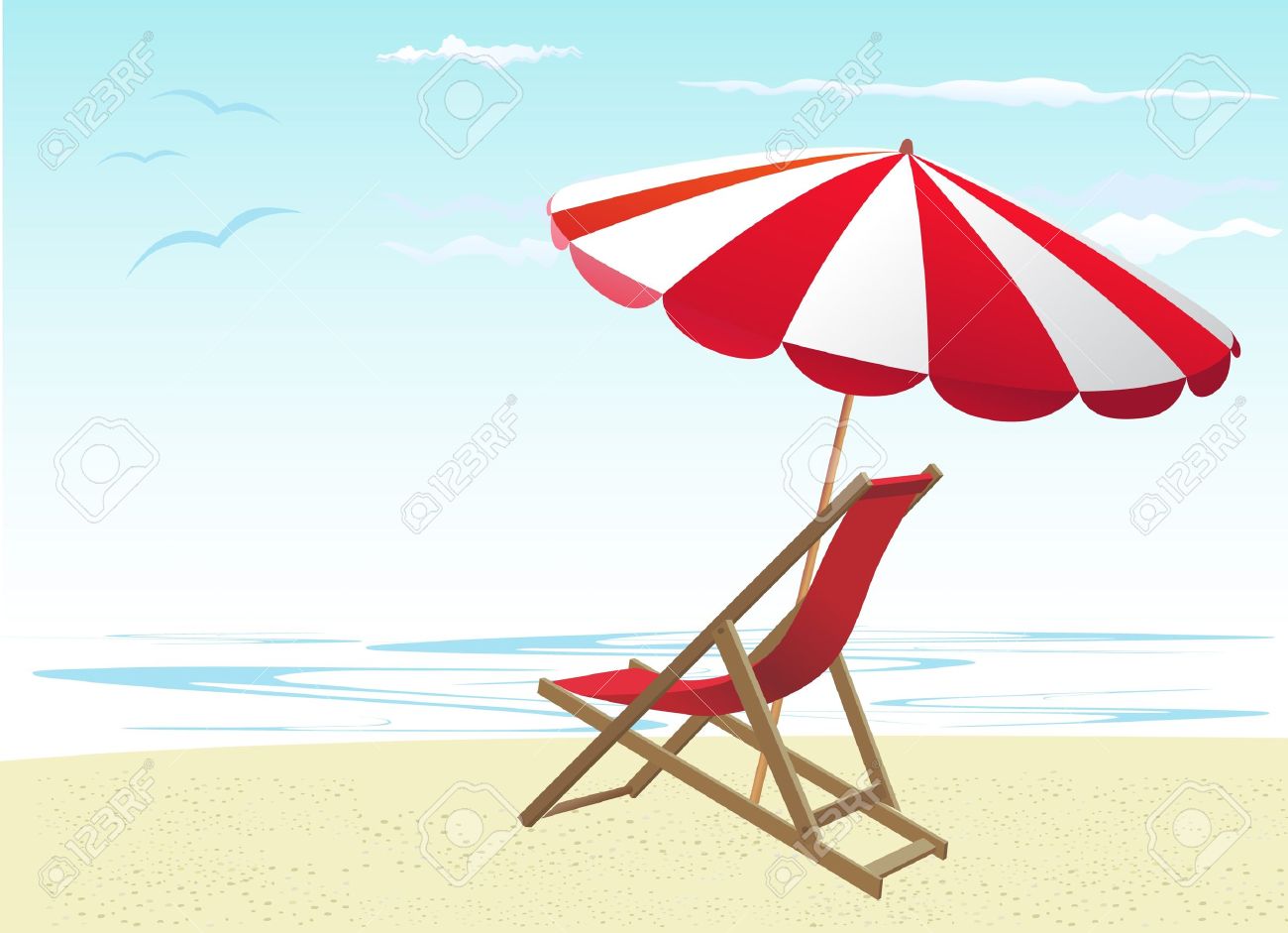 Detail Beach Chair And Umbrella Clipart Nomer 13