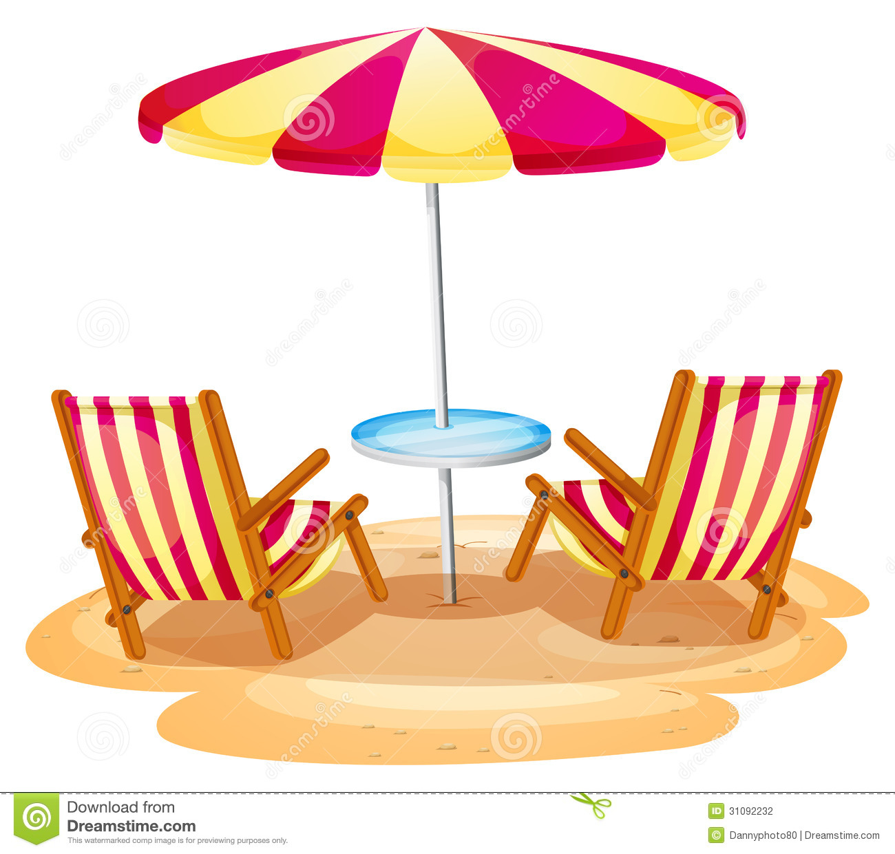 Detail Beach Chair With Umbrella Clipart Nomer 31