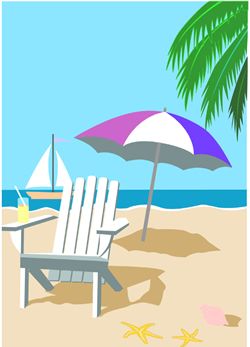 Detail Beach Chair With Umbrella Clipart Nomer 7