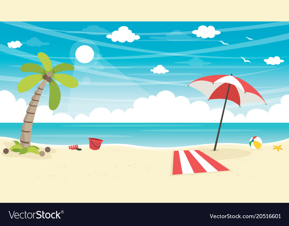 Detail Beach Vector Background Nomer 14