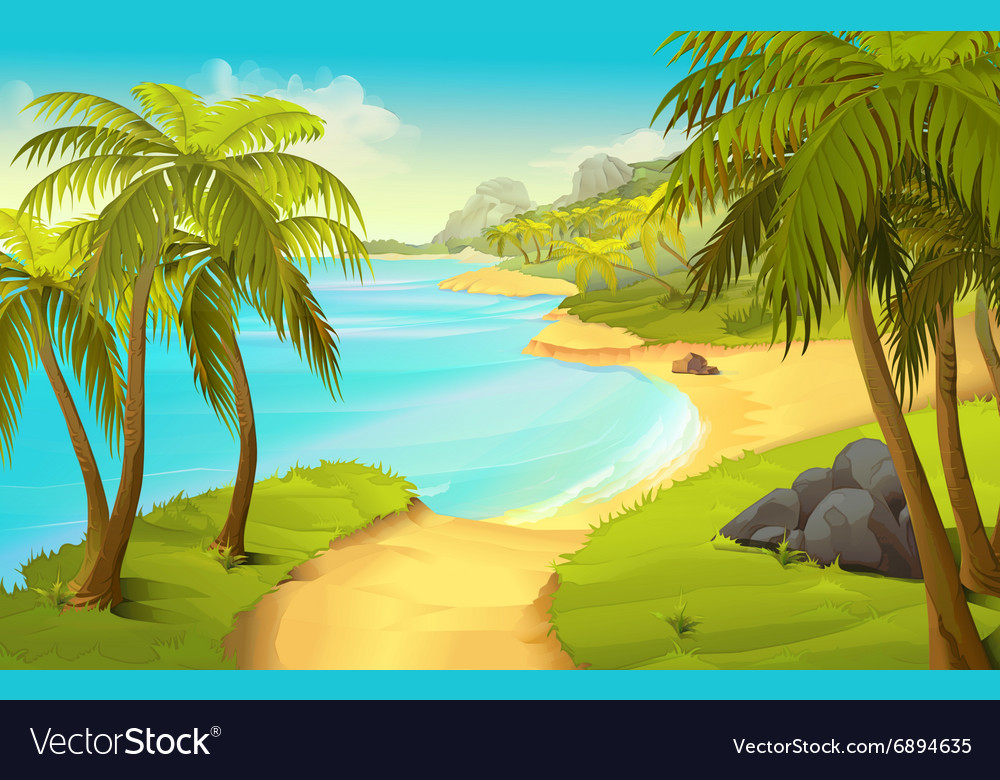 Detail Beach Vector Background Nomer 15