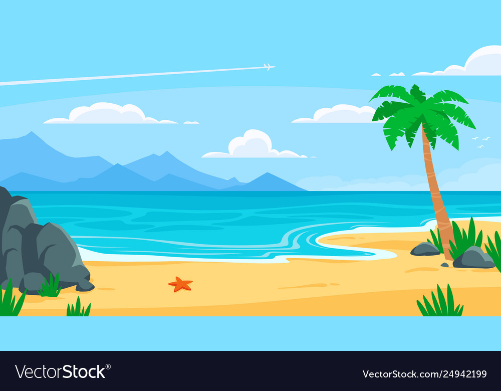 Detail Beach Vector Background Nomer 16