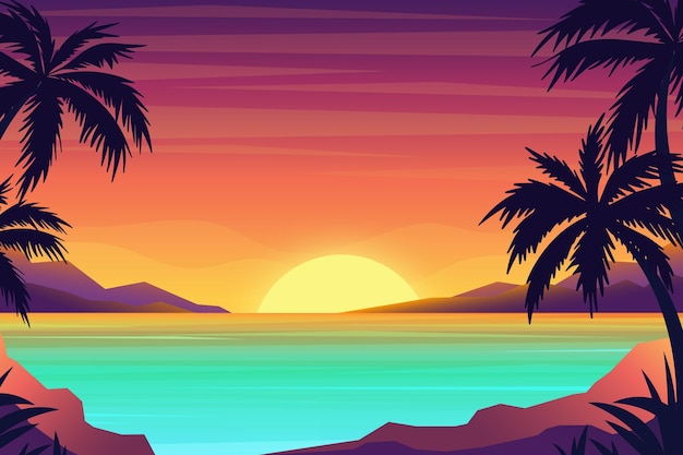 Detail Beach Vector Background Nomer 18