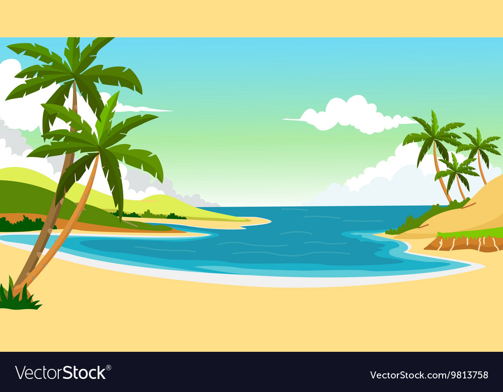 Detail Beach Vector Background Nomer 20