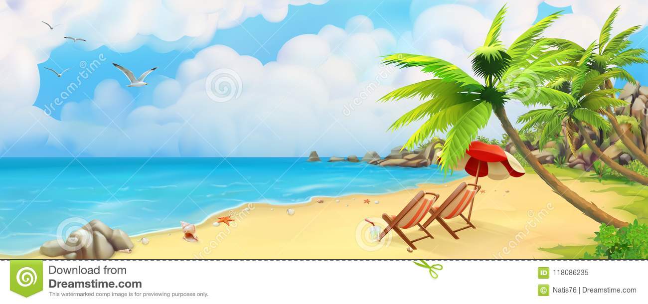Detail Beach Vector Background Nomer 21