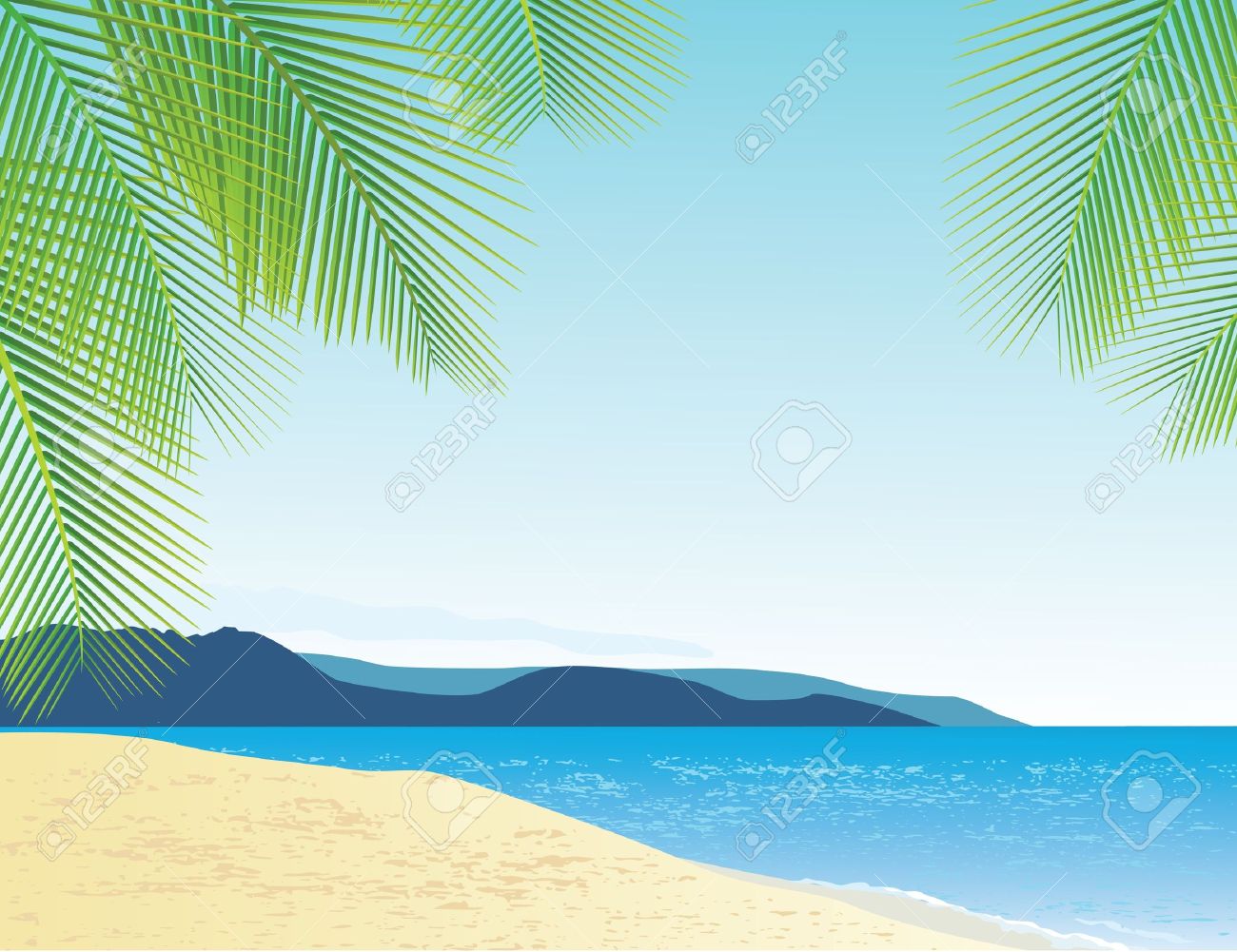 Detail Beach Vector Background Nomer 22