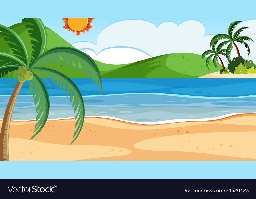Detail Beach Vector Background Nomer 23