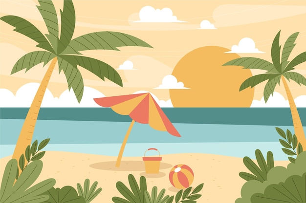 Detail Beach Vector Background Nomer 32