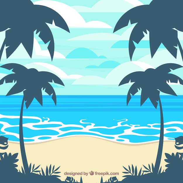 Detail Beach Vector Background Nomer 35