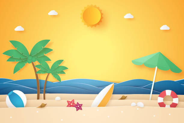 Detail Beach Vector Background Nomer 36