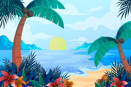 Detail Beach Vector Background Nomer 37